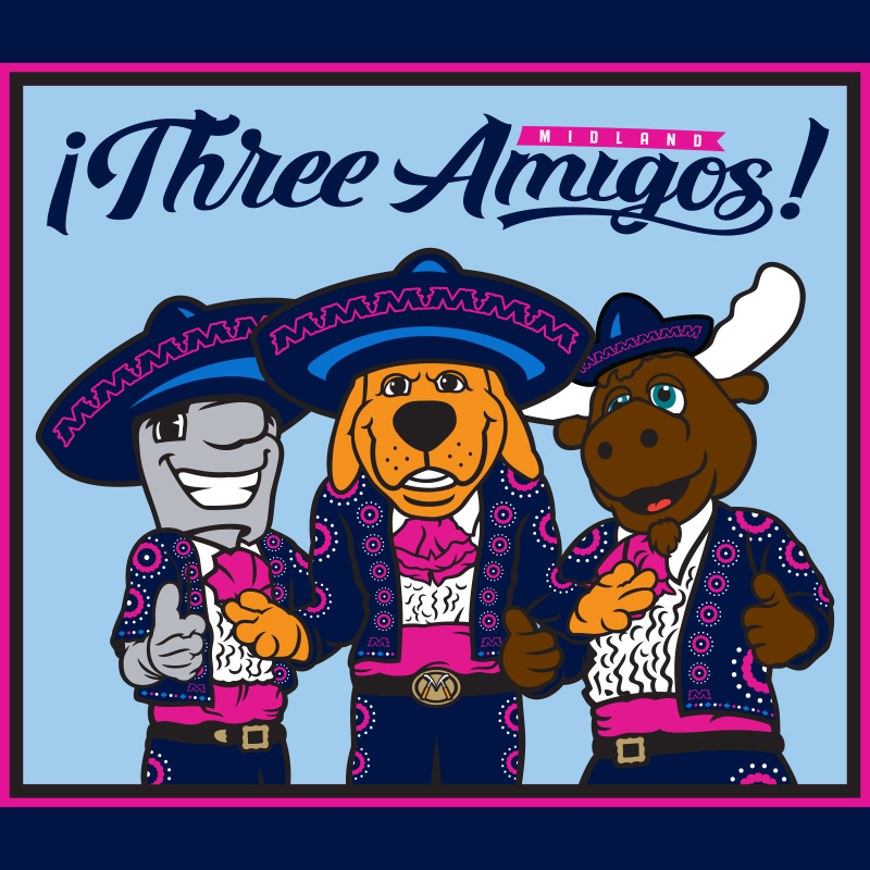 Midland Rockhounds Amigos mascot t-shirt design